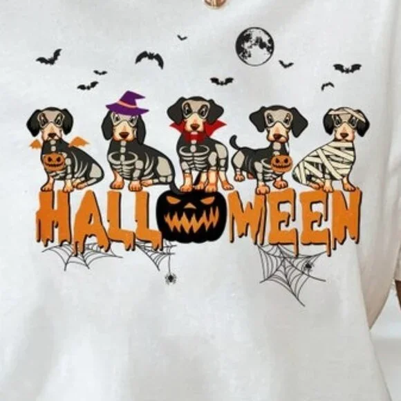 Dachshund Halloween Shirt, Pumpkin Shirt - Picture 2 of 3